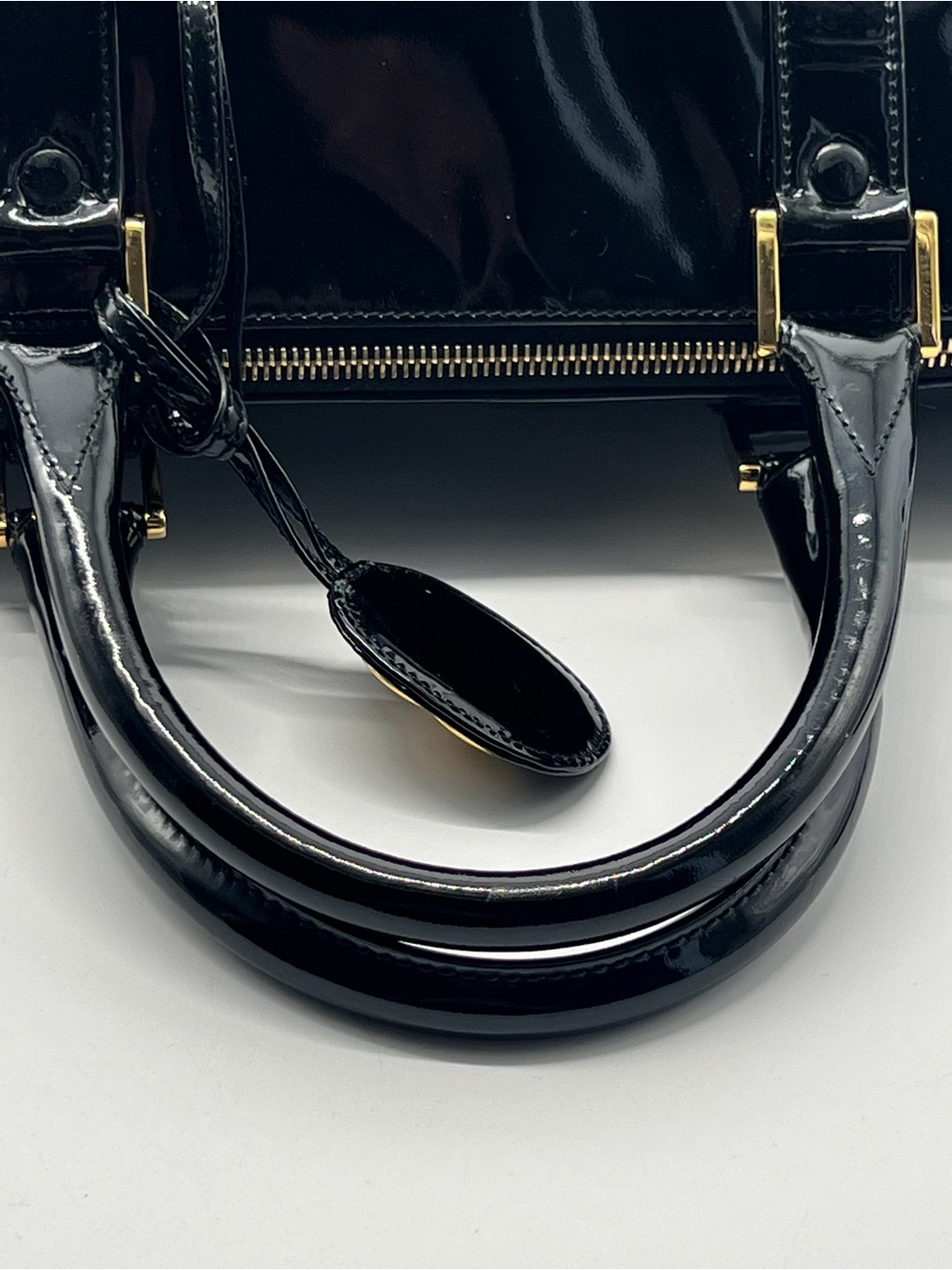 CHANEL VINTAGE PATENT BOSTON BAG - Picture 9 of 15
